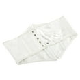 thumbnail image 5 of KHONTS Underbust Corset Tops For Women Halloween Outfits Lace Up Waist Cincher Shape For Historical Reenactments Themed Parties White XS, 5 of 9