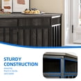 thumbnail image 5 of Dextrus 52 Inch Corner Dog Crate Furniture, Black Corner Heavy Duty Dog Kennel with Mesh Door, Wooden Dog House for Large/Medium/Small Dog, 5 of 10