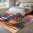 thumbnail image 5 of Poppy Flower Washable Area Rug 5 x 8 ft USA Flag, Soft Non Slip Rugs Stain Repellent Indoor Felt Carpet for Living Dining Room Bedroom Home Office, 5 of 9