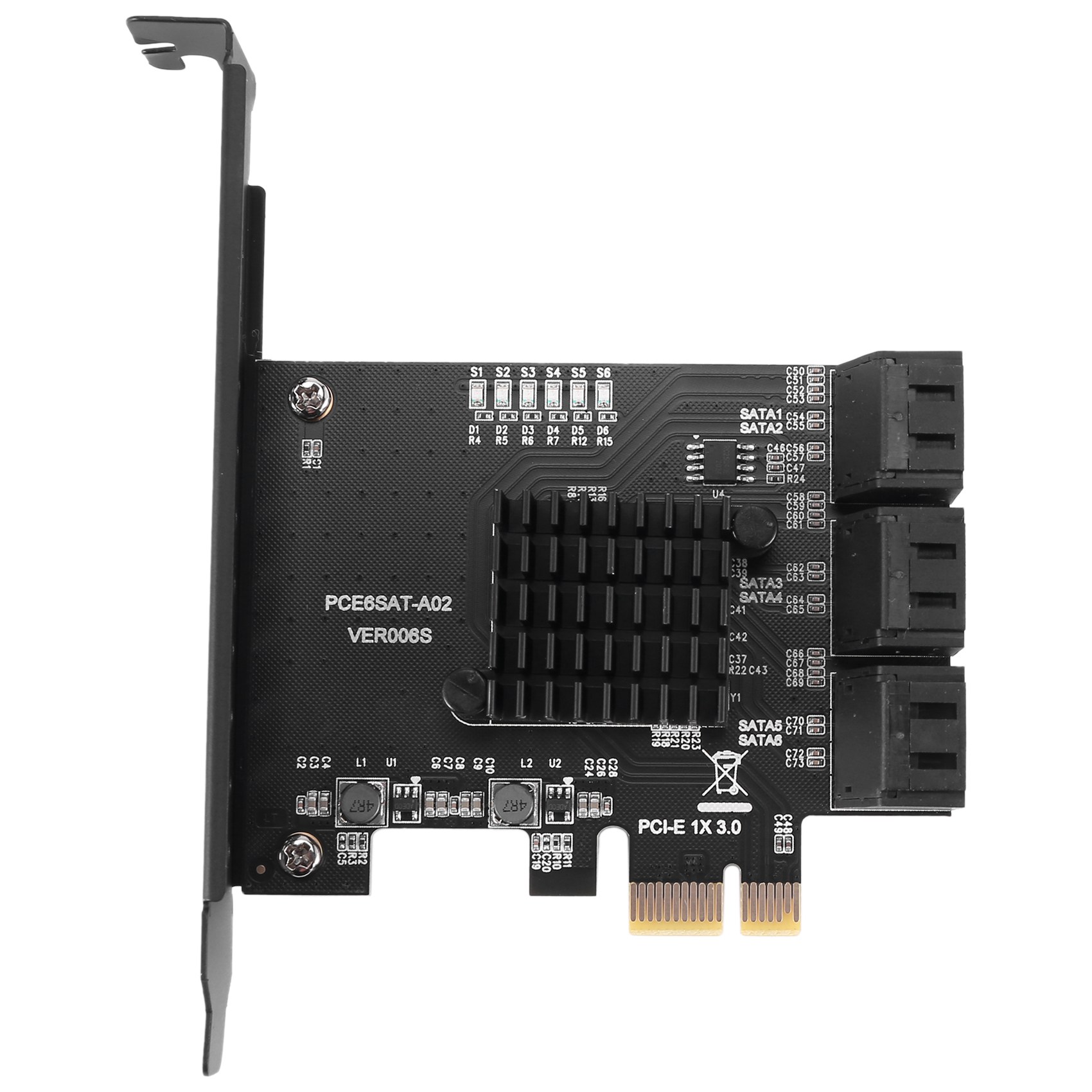 PCIe SATA Card 6 Port SATA Controller Expansion Card Boot As System