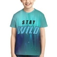 thumbnail image 3 of Ben Azelart Stay Wild Kids T-Shirt 3d Printed Graphic T-Shirts Boys And Girls Short Sleeve Shirts For Youth Kids X-Small, 3 of 7