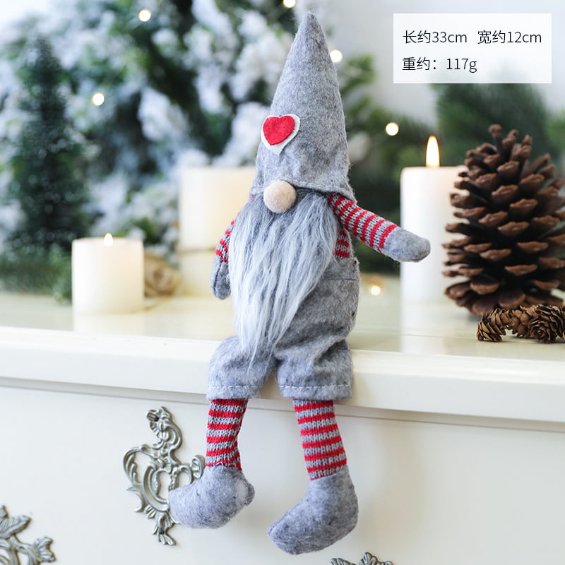 Merry Christmas Long Hat Swedish Santa Gnome Plush Doll Ornament Xmas Tree Decor 