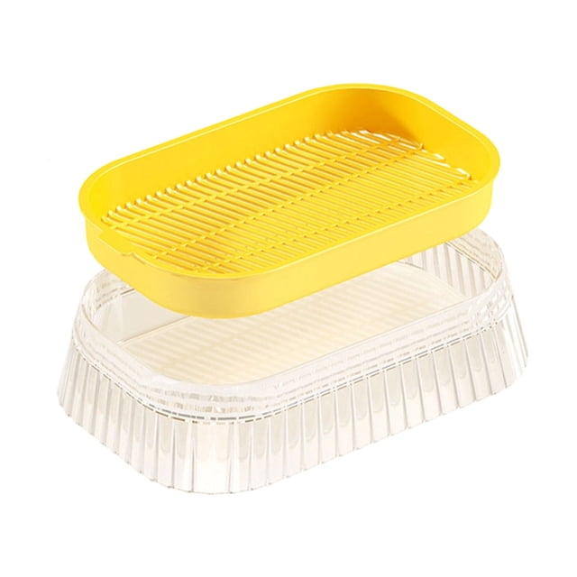 Transparent Hydroponic Growing Kit, Soilless Seedling Tray with Floating Insert for Easy Harvest, Water-Planting Box for Classroom Kitchen Counter Herb Flower Year-Round, Yellow