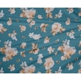 thumbnail image 5 of oneOone Polyester Spandex Teal Blue Fabric Florals Sewing Material Print Fabric By The Yard 56 Inch Wide, 5 of 6