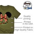 thumbnail image 4 of Minnie Mickey Ears Christmas Flower Wreath Women T Shirt Fall Floral Winter Floral Antique Bow ( XX-Large, Olive), 4 of 4
