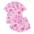 thumbnail image 3 of FASHOFT Cute Silk Pajamas for Women Set Satin Fruit Print 2 Piece Button Up Short Sleeve Pj Soft Lounge Valentines Sleepwear Pink XXL, 3 of 7