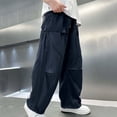 thumbnail image 3 of StSilkitty Boys Girls Cargo Pants Elastic Waist Drawstring Baggy Wide Leg Pants Lightweight Sweat Pants with Pockets, 3 of 5