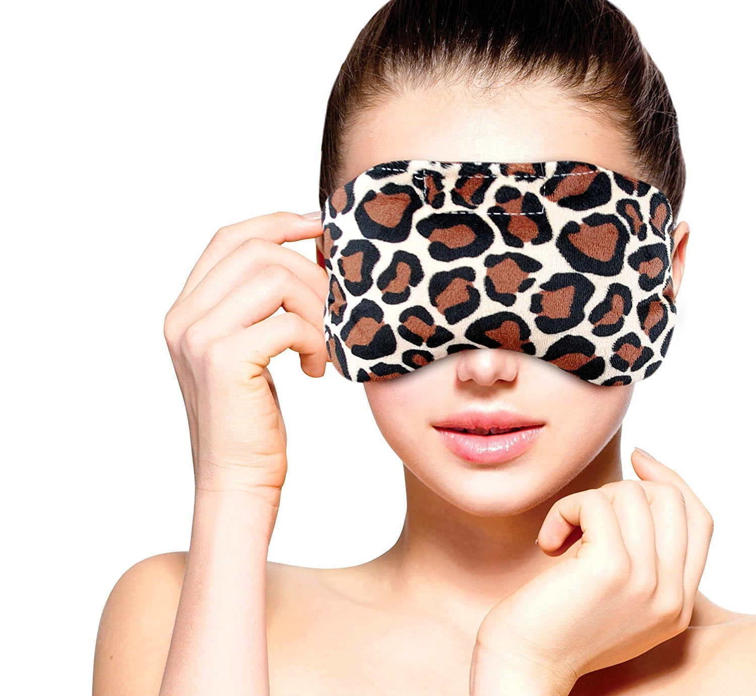 i-Smalls Ladies all Over Animal Print Pyjama Set with Lilac Eye Mask 