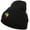 Black, variant on Rasta Africa Map Embroidered Long Beanie - White OSFM