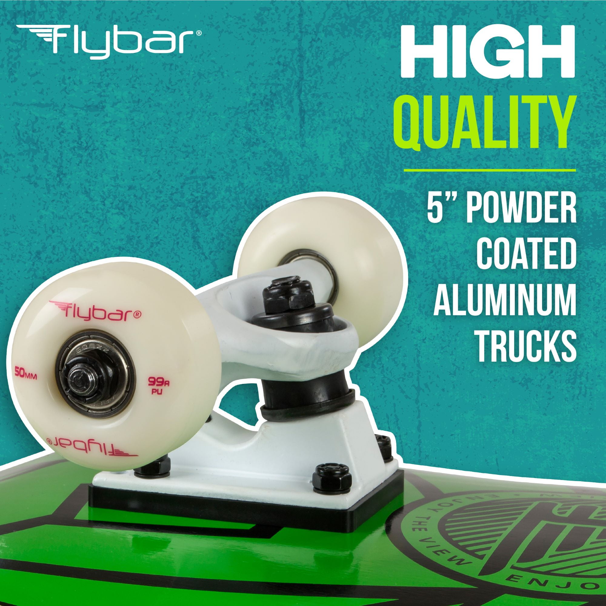 Flybar Skateboards for Beginners, Complete Standard 31 Inch Skateboard, Double Kick, 8" Deck, Lightweight Fracture