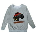 thumbnail image 2 of Girls Sweatshirt Kids Fashion Print Crew Neck Sweatshirt Long Sleeve Casual Hoodless Top Grey 11-12 Years, 2 of 3