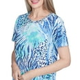 thumbnail image 4 of Alfred Dunner Womens Petite Animal Printed Top With Ruched Sides, 4 of 4