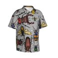 thumbnail image 2 of Disketp Hawaiian Shirts For Men,Bright Insects Print Mens Casual Short Sleeve Button Down Shirts Beach Shirt, 2 of 8