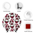 thumbnail image 4 of Picia Rose Flowers Pattern Bone China Decorative Plate – Wall Decor with Stand and Adhesive, Elegant Ornament for Living Room, Office, or Entryway-7in, 4 of 6