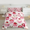 thumbnail image 2 of Castle Fairy 2-Piece Twin Comforter Set with Cute Dog Strawberry Cake Design, 2 of 8
