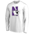 thumbnail image 2 of Men's White Northwestern Wildcats Primary Logo Long Sleeve T-Shirt, 2 of 3