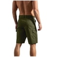 thumbnail image 3 of Gifts for Men! Titcea Men's Shorts Solid Color Straight Buttons Cargo Shorts with Pockets Loose Comfort Summer Casual Shorts, 3 of 4