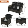 thumbnail image 2 of Gymax 5PCS Rattan Patio Conversation Sofa Furniture Set Outdoor w/ Black Cushions, 2 of 10