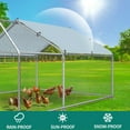 thumbnail image 6 of Aukfa Chicken Coop, 13 ft Large Chicken Run Cage Outdoor, Heavy Duty Spire Shaped Metal Frame, Silver, 6 of 10