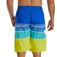 thumbnail image 4 of Brnmxoke Men's Swim Trunks 9" Bathing Suit Drawstring Elastic Waist Printed Board Shorts Quick Dry Swimwear Summer Breathable Boardshorts Long Shorts Yellow,XL, 4 of 6