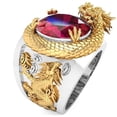 thumbnail image 1 of Anillo de dragón Qarigey de estilo europeo de cobre Joyería hecha a mano de plata esterlina para hombres Trabajo hecho a mano exquisito, 1 of 6