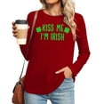 thumbnail image 2 of Uootdi St Patricks Day Long Sleeve Shirts for Women Retro Lucky Clover Tshirt Irish Shamrock Graphic Tee Tops Gift, 2 of 7