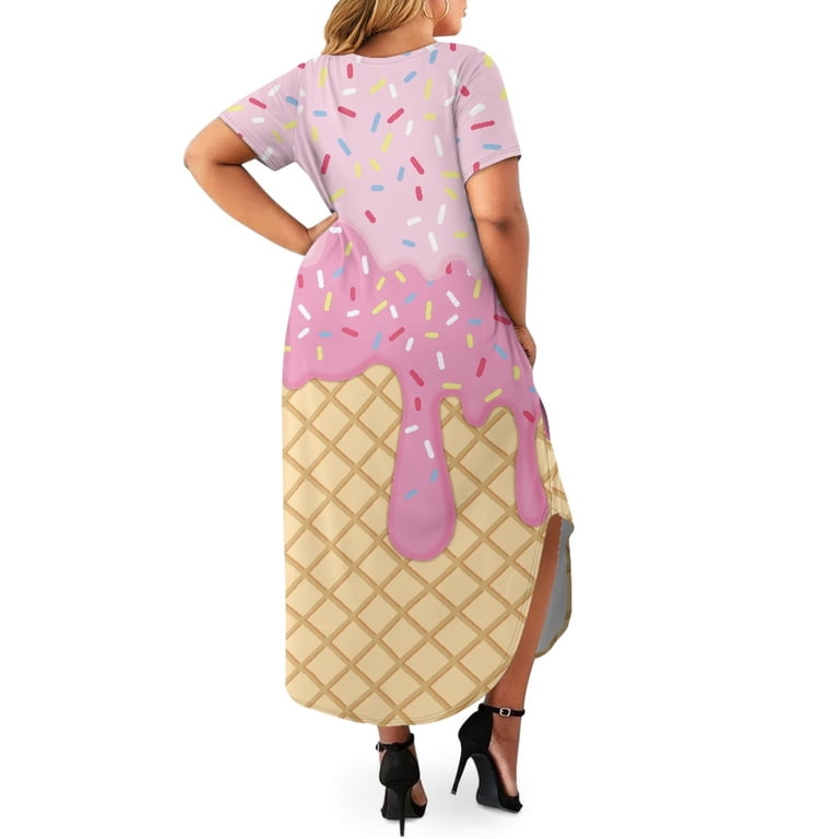 white christmas dresses Dolls Kill x Candyland Plus Size Ice Cream Print Babydoll Mini Dress