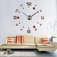 thumbnail image 2 of Reloj de pared grande moderno DIY con espejo 3D, reloj analógico de cuarzo rojo, 2 of 6