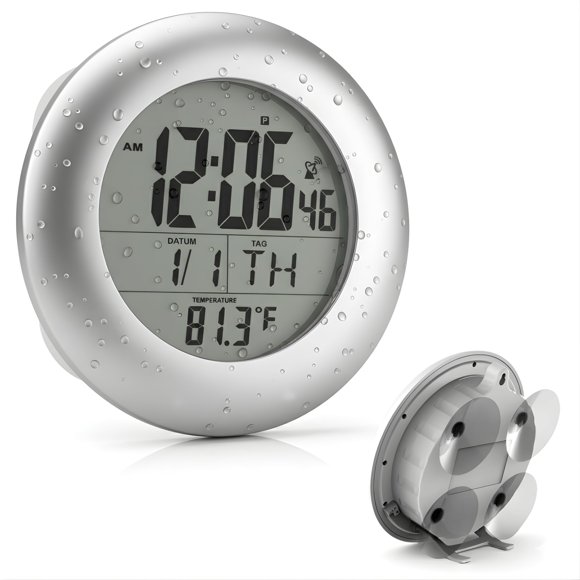 Reloj de ducha Ken-Tech Sonnet resistente al agua con pantalla grande
