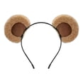thumbnail image 4 of Diadema con orejas de animales, accesorios para la cabeza, diadema de felpa para lavado facial para mujeres, cosplay marrón claro, 4 of 9