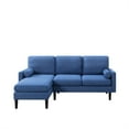 thumbnail image 4 of Aukfa 79" Reversible Sectional Sofa, L Shaped Couch with Chaise for Living Room, 2 Pillows, Navy, 4 of 11