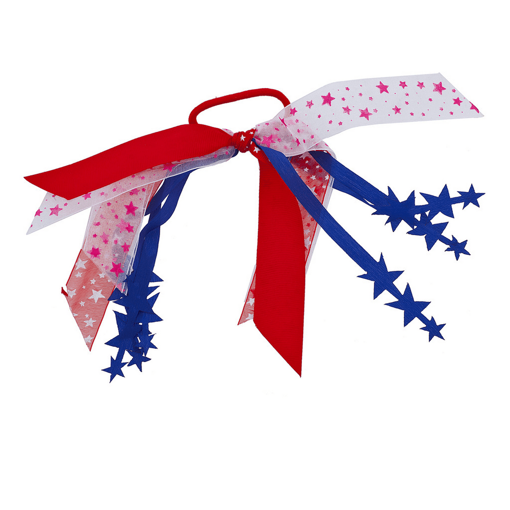 Lux Accessories Red White Blue Pink America Usa Stars Ribbon Elastic