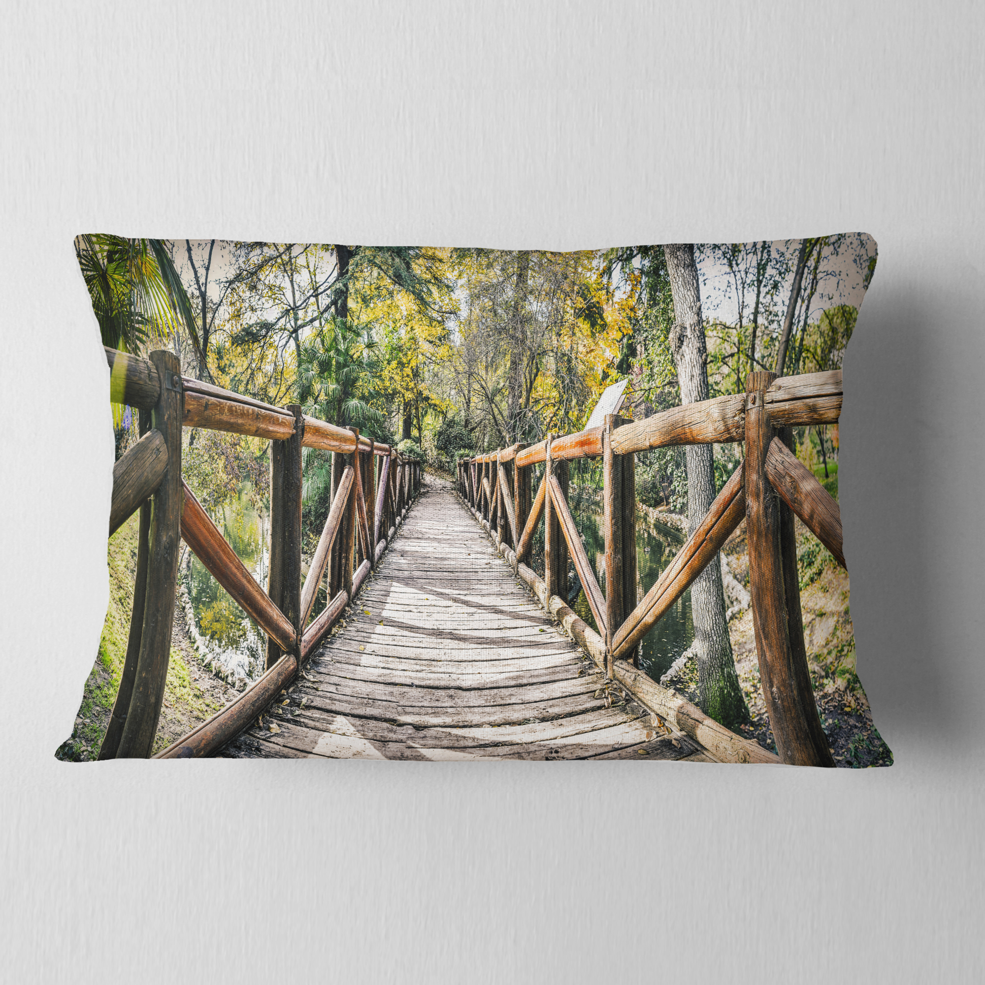 Designart 12" x 20" Green Polyester Throw Pillow