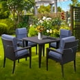 thumbnail image 2 of Aoodor 4-Piece Outdoor Chair Cushion 45 x 22 x 4 Inch Seat Cushion - Dark Blue, 2 of 8