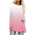 thumbnail image 2 of Wiyuqeen Long Raglan Sleeve Tshirts for Women Dressy Casual Crew Neck Pullover Soft Trendy Gradient Color Long Sleeve Shirts Fall Loose Flowy Long Tunics, 2 of 5
