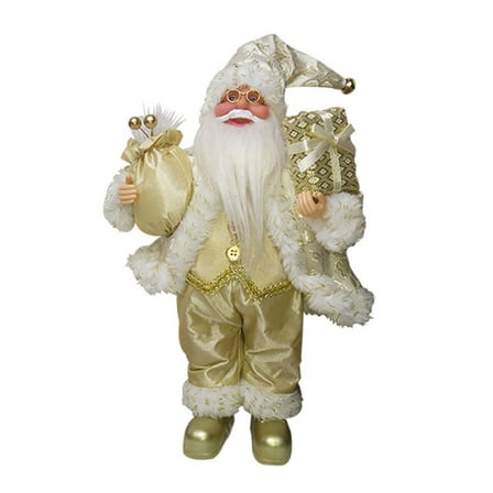 URTERYSER 11.8in Multicolor Santa Claus Christmas Figurine Decoration Fit for School Christmas Celebration Home Holiday Decoration Gold