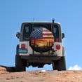 thumbnail image 5 of Heavy Duty Spare Tire Cover 12inch American Flag Sunset with Pine Trees Wheel Protectors Tire Covers Weatherproof Wheel Covers Independence Day Patriotic Universal for Trailer SUV Truck Camper Travel, 5 of 8