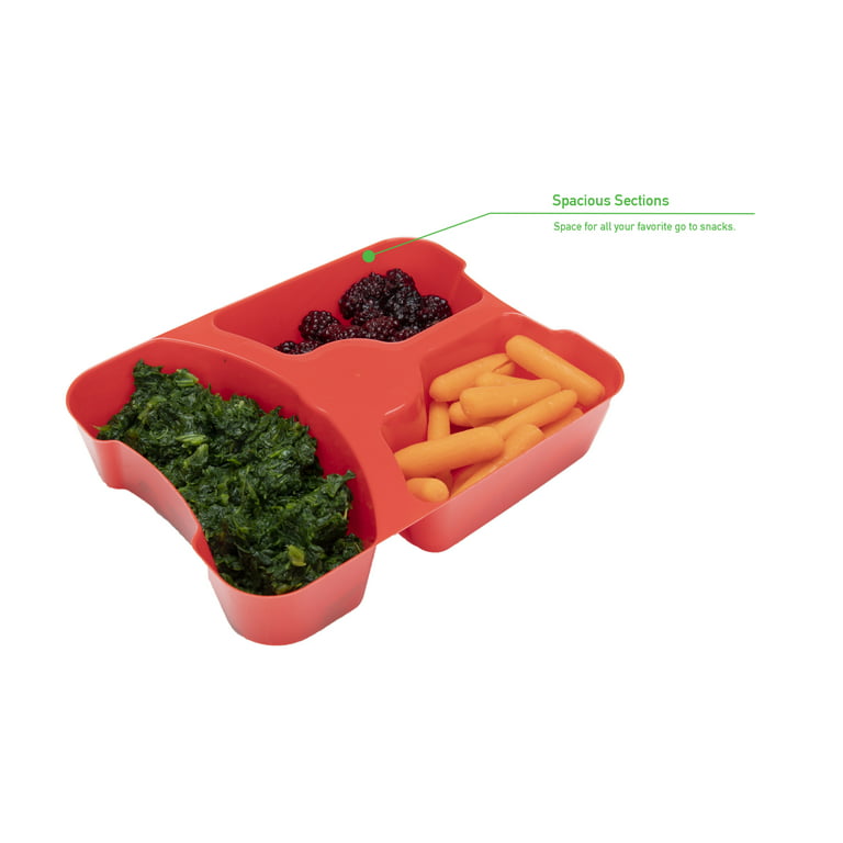 Bento Lunch Box Meal Prep Containers, 39 OZ - 3 Removable Compartments -  PACK OF 4