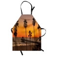 thumbnail image 1 of Vintage Beach Apron, Photo of Palm Trees at Manhattan Beach in Los Angeles Sunset Silhouette Art, Unisex Kitchen Bib with Adjustable Neck for Cooking Gardening, Adult Size, Multicolor, by Ambesonne, 1 of 4