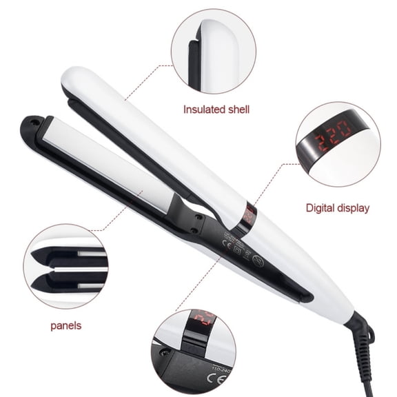 2-in-1 Straightener & Curler, Hair-Friendly Flat Iron for Straightening & Inward Curls