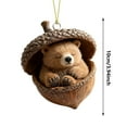 thumbnail image 2 of Viral Forest Animal Acorn Christmas Ornaments - Hand-Painted Resin/Felt Decor, Cute Hanging Pendants with Elastic Loop for Christmas Tree, Wreath & Home Holiday Festive Displays, 3.94in, B, 2 of 9