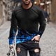 thumbnail image 1 of Blusas y camisas de manga larga con cuello redondo para hombre, blusas casuales de cuello redondo y manga larga, camisetas estampadas, blusas para hombre, 1 of 5