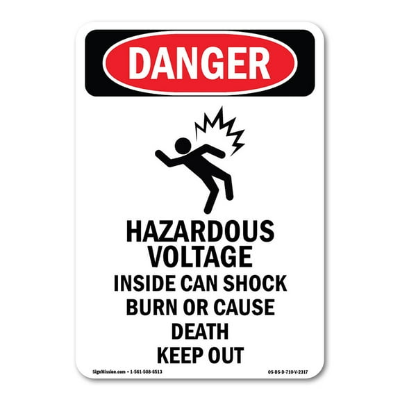 OSHA Danger Sign - Hazardous Voltage | Plastic Sign | Protect Your Business, Construction Site, Warehouse & Shop Area | Made in The USA