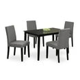 thumbnail image 1 of Cappuccino Wood 5 Piece Dining Set With Grey Linen Chairs, 1 of 2