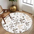 thumbnail image 2 of Round Rug 7Ft Washable Non-Slip, Brown Beige Botanical Circle Area Rugs for Living Room Bedroom, Watercolor Spring Floral Summer Leaf Indoor Floor Mats Carpet Runner for Home Decor Aesthetic, 2 of 8