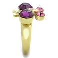 thumbnail image 4 of RareGem TK1889 - IP Gold(Ion Plating) Stainless Steel Ring with Top Grade Crystal in Amethyst, 4 of 4