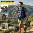 thumbnail image 6 of Camping Fan Rechargeable, Real 10000mAh Battery Powered Portable Fan with LED Light and Hook, Battery Operated Fan 10-Inch, USB Outdoor Portable Fans for Travel, Fishing, Picnic, Beach, Black, 6 of 7