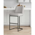 thumbnail image 2 of Manhattan Comfort Serena Upholstered Barstool with Steel Base in Light Gray, 2 of 11