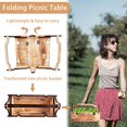thumbnail image 2 of 2 In 1 Stable Folding Table Gift Outdoor Picnic Wood Storage Basket, 2 of 5