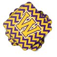 thumbnail image 2 of Carolines Treasures CJ1041-WFC Letter W Chevron Purple and Gold Foam Coaster Set of 4 3 1/2 x 3 1/2 multicolor, 2 of 3